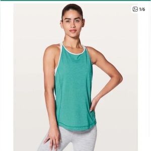 LULULEMON My Race My Pace Racerback Tank Aqua Size 4